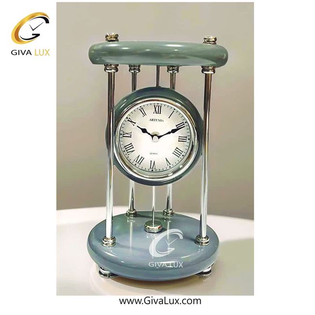 ساعت رومیزی اورجینال آرتمیس آلیاژ فلزی نقره ای-طوسی| کد رفرنس 104102، مدل: 1025Gray